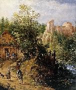 Pieter van Gunst, Mountain Valley with Inn and Castle
